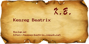 Keszeg Beatrix névjegykártya